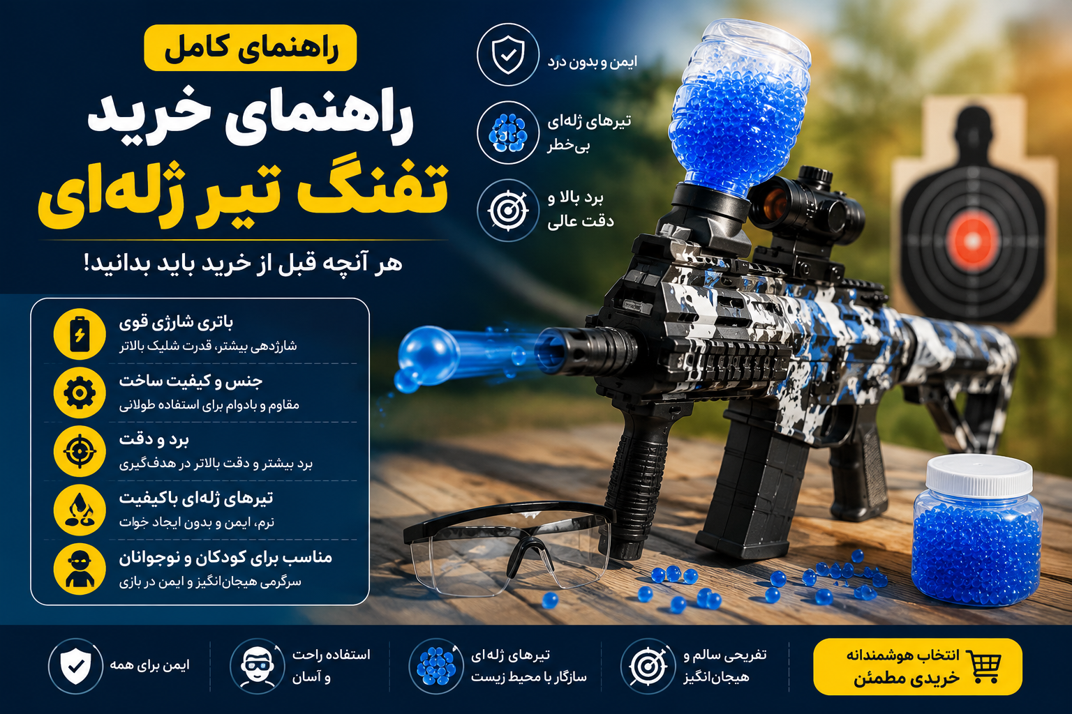راهنمای کامل خرید تفنگ تیر ژله‌ای | هر آنچه قبل از خرید باید بدانید