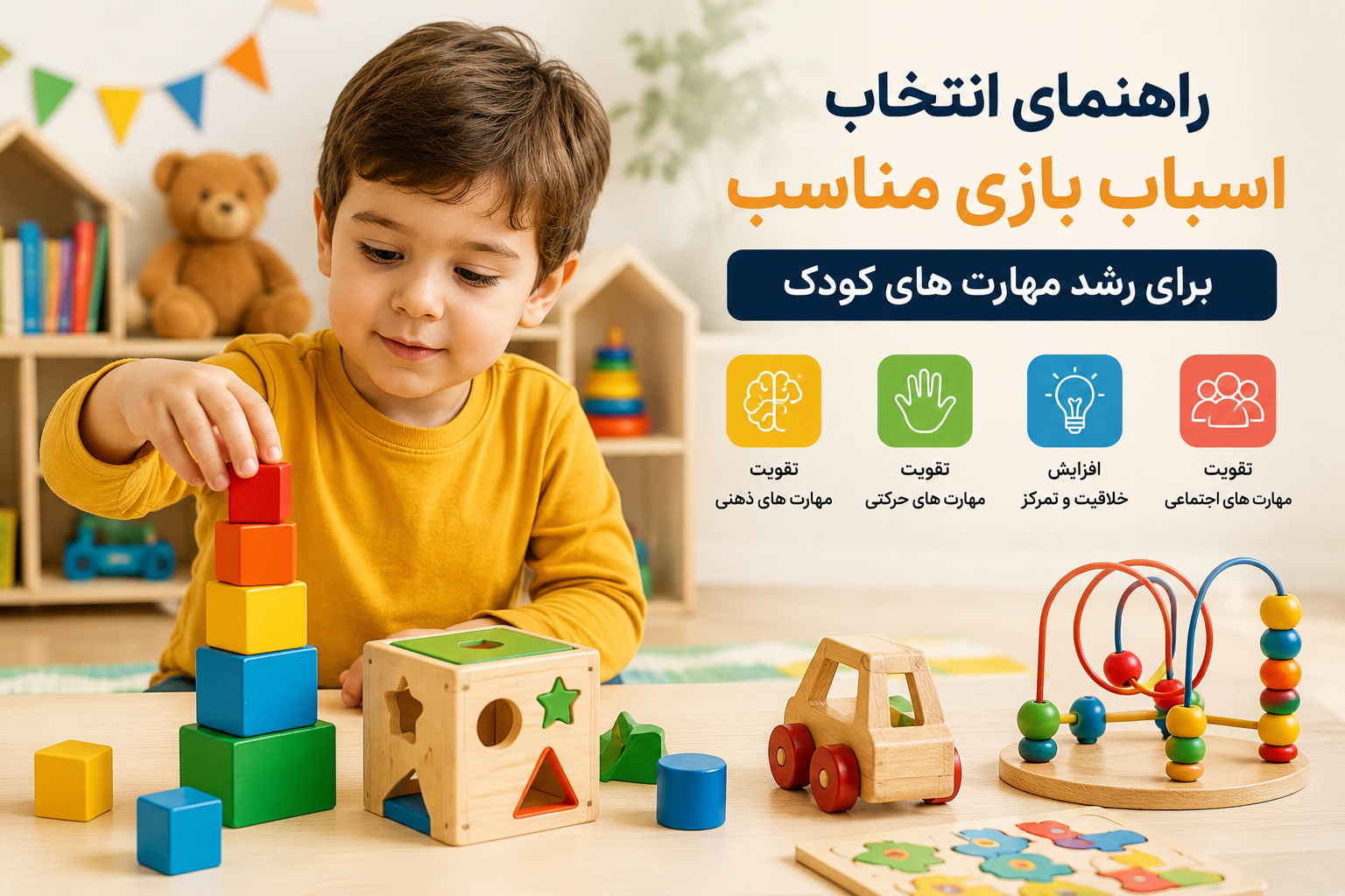 راهنمای انتخاب اسباب بازی مناسب برای رشد مهارت های کودک