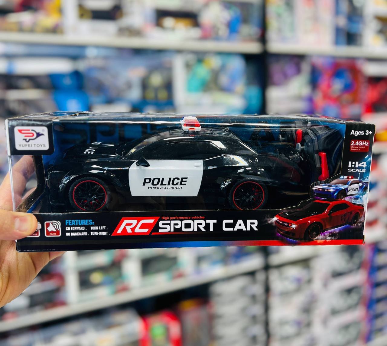 ماشین کنترلی پلیس شارژی RC Sport Car مدل YUFEI Toys مقیاس 1:14