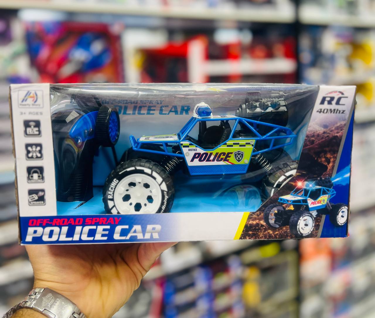 ماشین کنترلی آفرود پلیس دودزا RC مدل Off-Road Spray Police Car