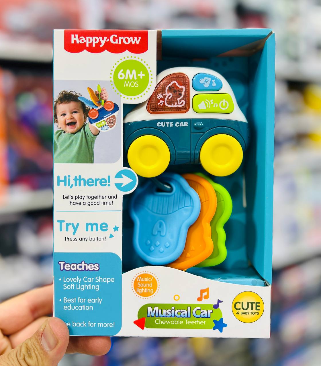 دسته کلید سیلیکونی موزیکال ماشین هپی گرو (Happy Grow Musical Car)